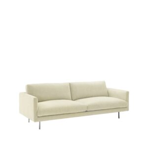 Adea Basel soffa 200 cm tyg malawi 21 off white/beige, aluminium ben, 200 cm