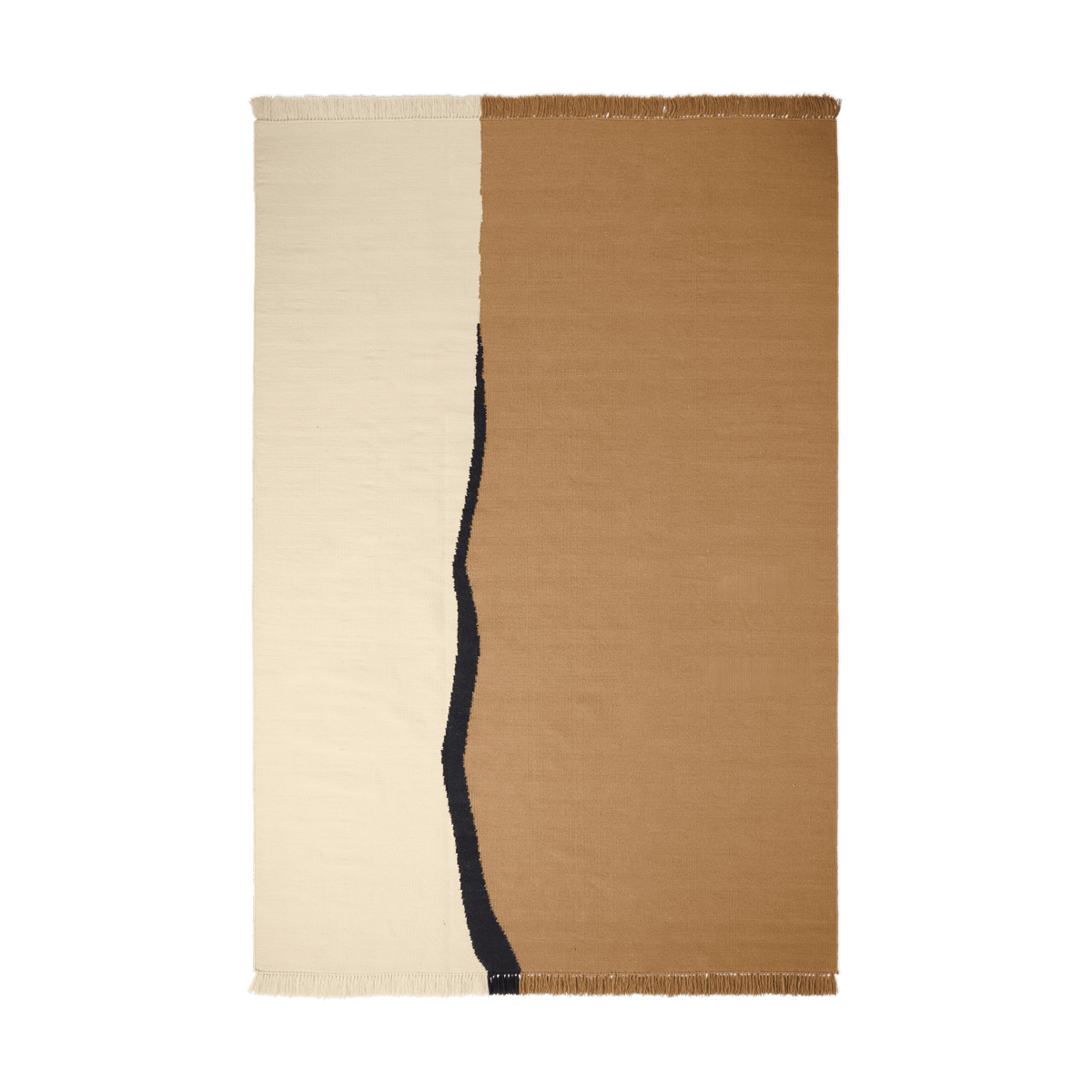 Ferm Living Soil Kelim matta Dark sand-off white, 200x300 cm