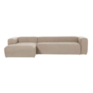 KAVE HOME Blok Soffa, med Vänster Schäslong - Beige Polyester