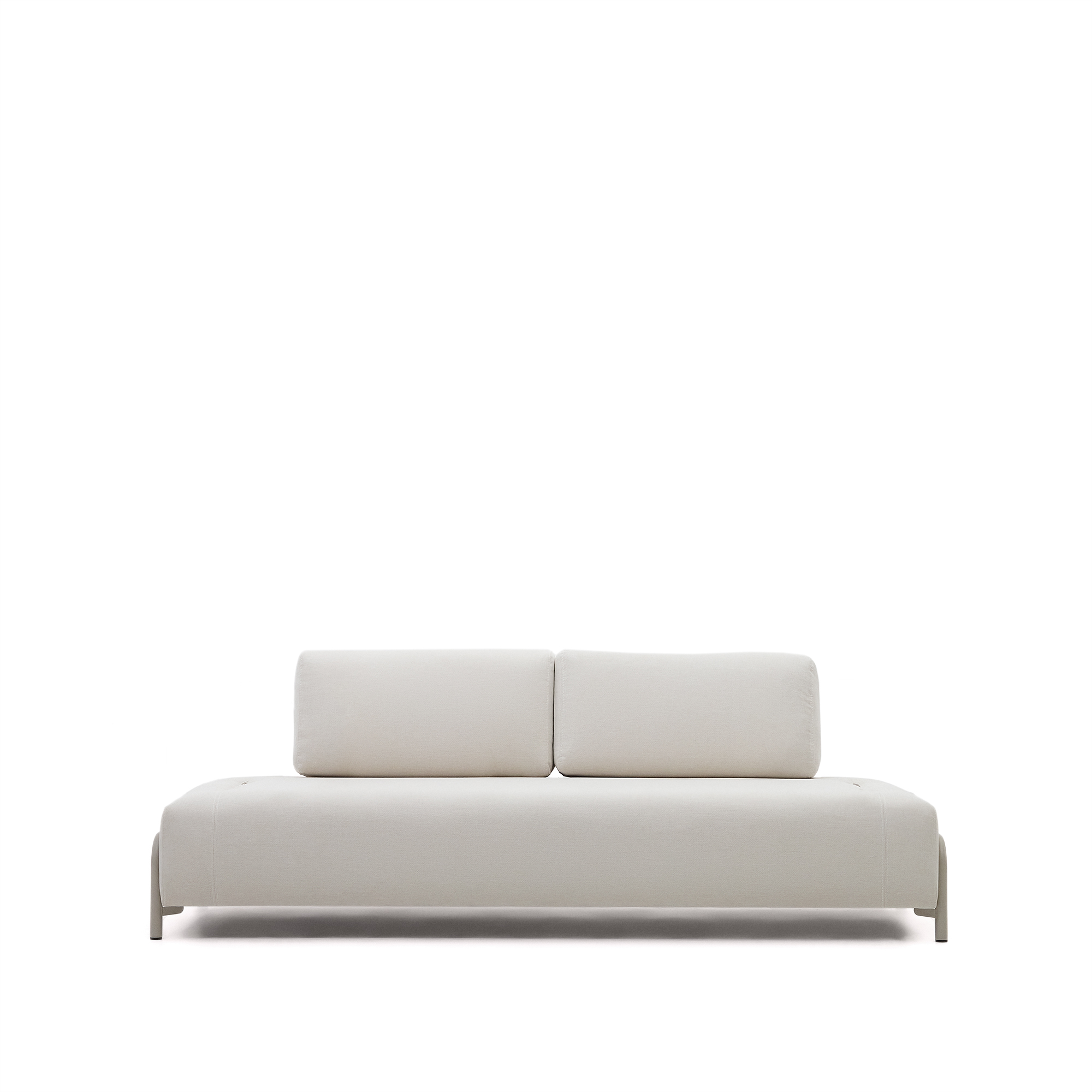 KAVE HOME Compo modul beige chenille 3-sits med grå metallstruktur 232 cm