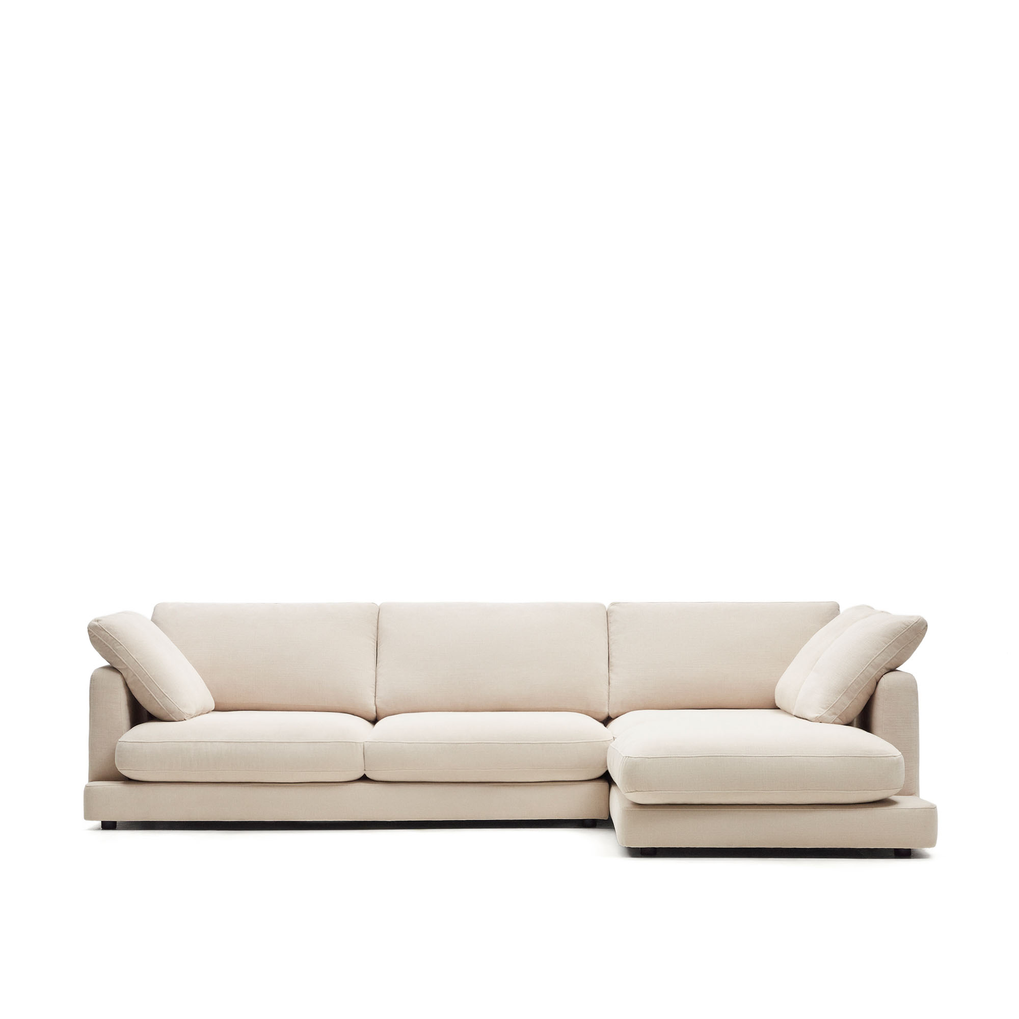 KAVE HOME Gala 4-sits soffa med schäslong på höger sida i beige, 300 cm