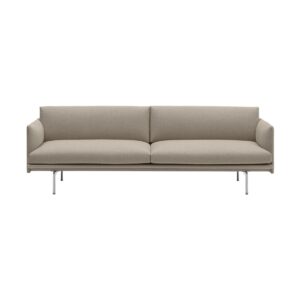 Muuto Outline soffa 3-sits tyg Ecriture 240-Polished Aluminum