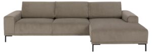 SOFFKONCEPT Noora 3-personers soffa, med höger schäslong - beige tyg och svart metall