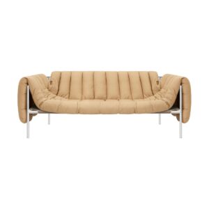 Hem Puffy 2,5-sits soffa 205 cm Sand leather-rostfritt stål