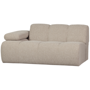 WOOOD MOJO 1,5-sits soffa med armstöd, vänster, bouclé, beige melerad