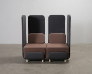 LoOok Industries 2-sits Area soffa brun / grå