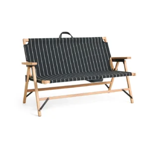 HAY Outdoor Market soffa ihopfällbar Black-beige, 2-sits