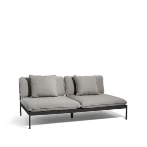 Skargaarden Bönan modulsoffa Fiord 551 beige, 2-sits, mörkgrå aluminium ram
