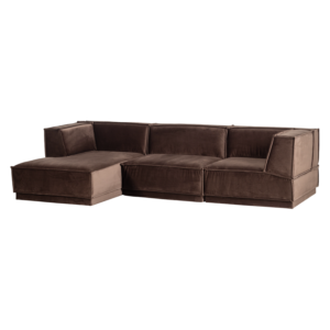 WOOOD Manu Schäslongsoffa Vänster Sammet Brun [Fsc]