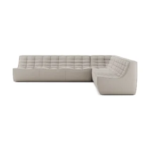 Ethnicraft N701 modulhörnsoffa med rakt hörn, tyg Beige, 301x231 cm
