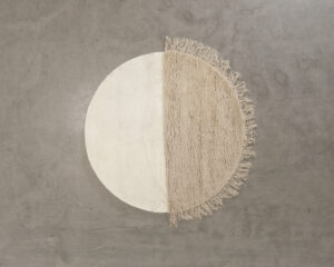 Woven Works Arc ullmatta ø 200 cm vit / beige