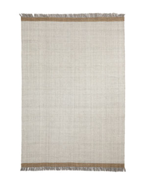 KAVE HOME Brina matta, med fiskbensmönster, rektangulär - beige jacquardull (300x200)