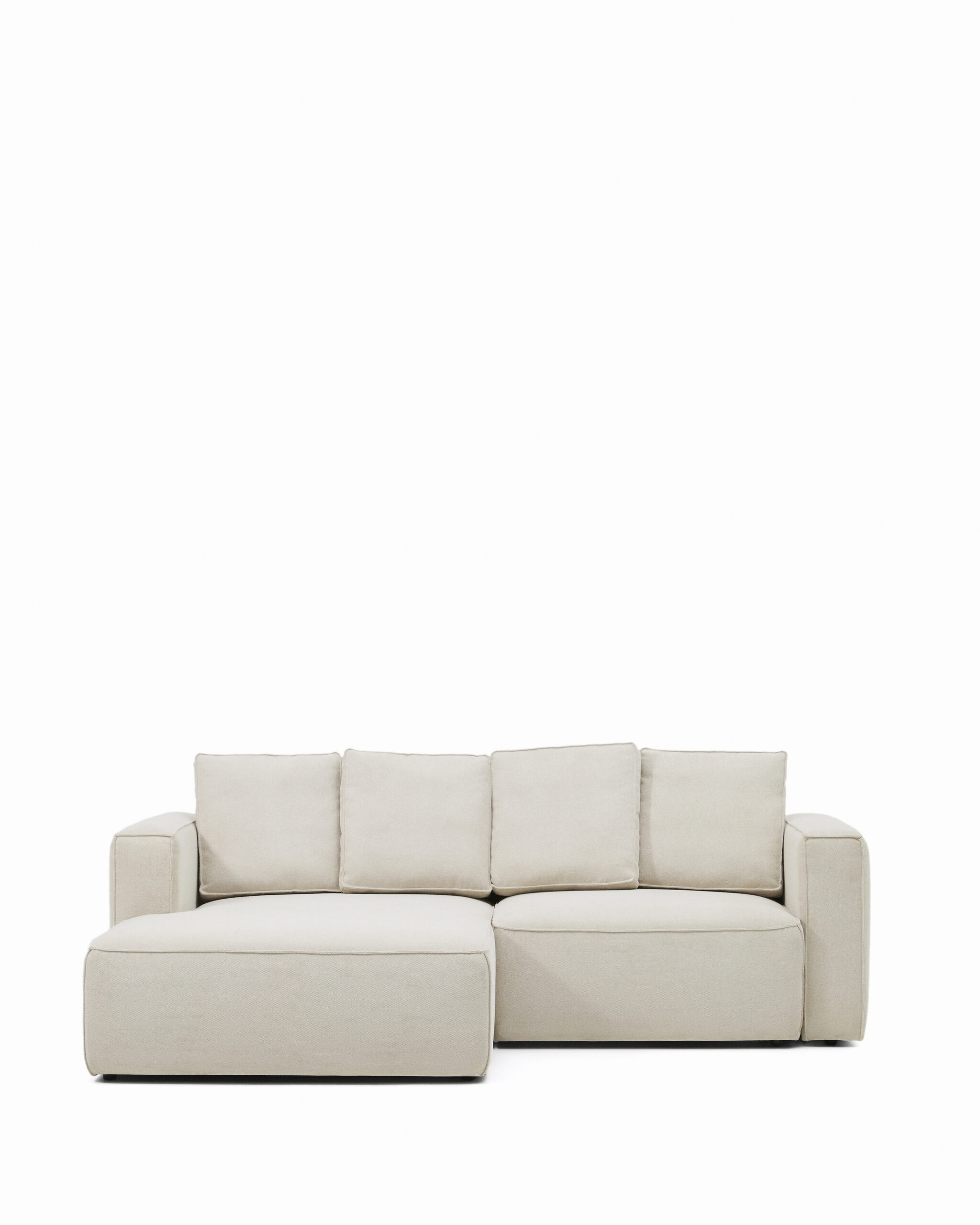 KAVE HOME Marela 3-sits bäddsoffa, med vänster schäslong - beige chenille (B:236cm)