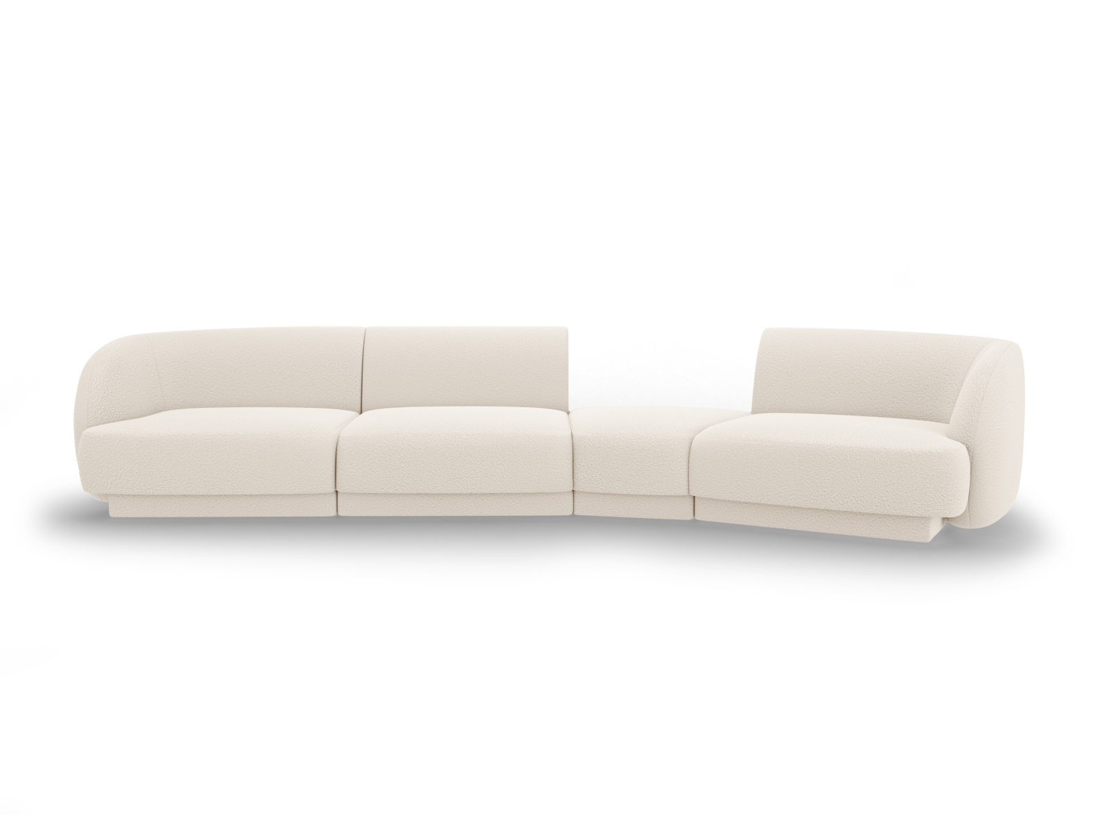 MICADONI Miley 4-sits modulsoffa, höger - beige bouclé