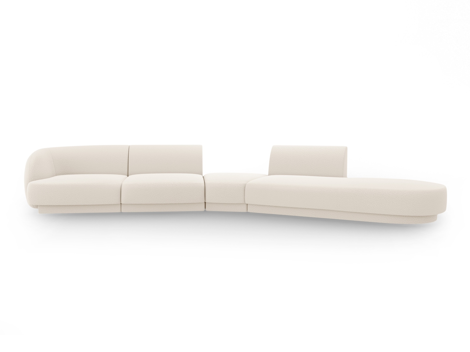 MICADONI Miley 5-sits modulsoffa, höger - beige bouclé