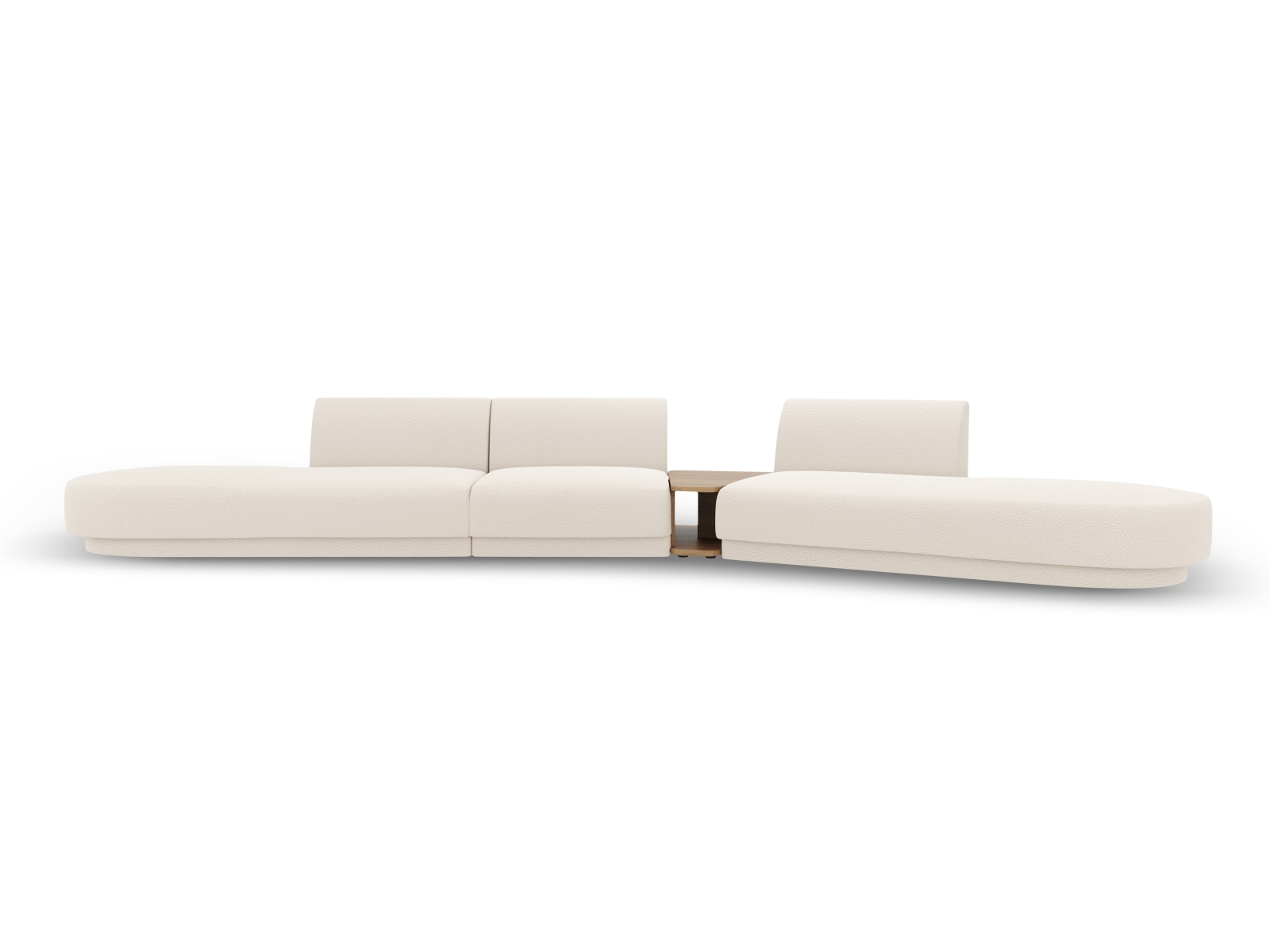 MICADONI Miley 5-sits modulsoffa, höger, w. soffbord - beige bouclé