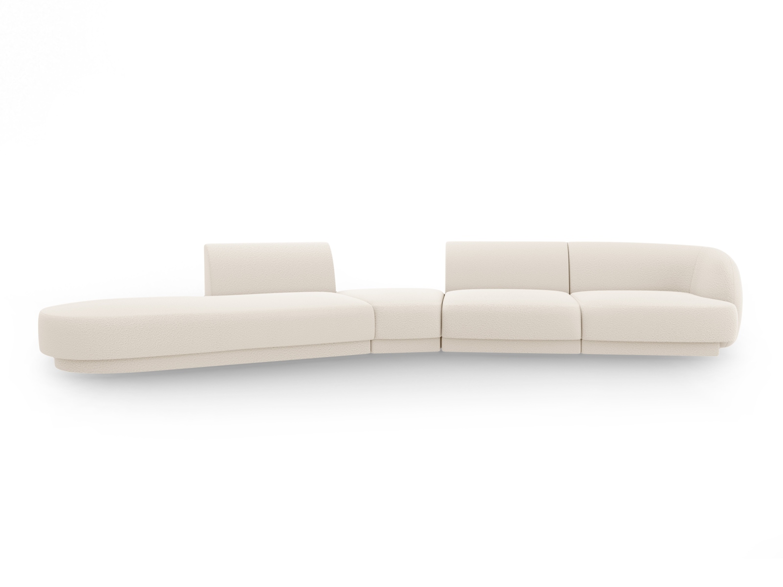MICADONI Miley 5-sits modulsoffa, vänster - beige bouclé