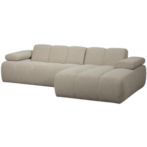 TRÄ Mojo soffa, w. höger schäslong - beige melange bouclétyg