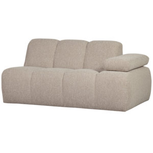 WOOOD Mojo 1,5-sits elementsoffa, höger, w. armstöd - beige melange bouclé tyg