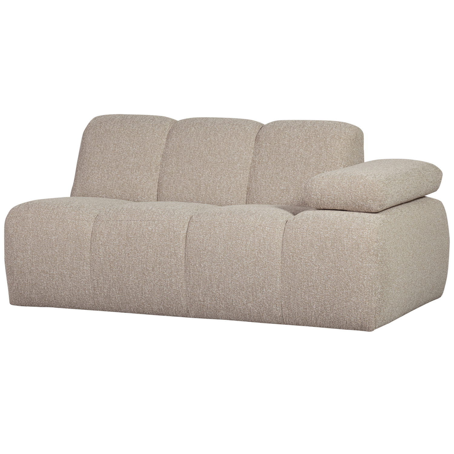 WOOOD Mojo 1,5-sits elementsoffa, höger, w. armstöd - beige melange bouclé tyg