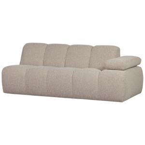 WOOOD Mojo 2-sits elementsoffa, höger, w. armstöd - beige melange bouclé tyg