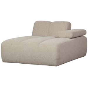 WOOOD Mojo schäslong elementsoffa, höger, w. armstöd - beige melange bouclé tyg