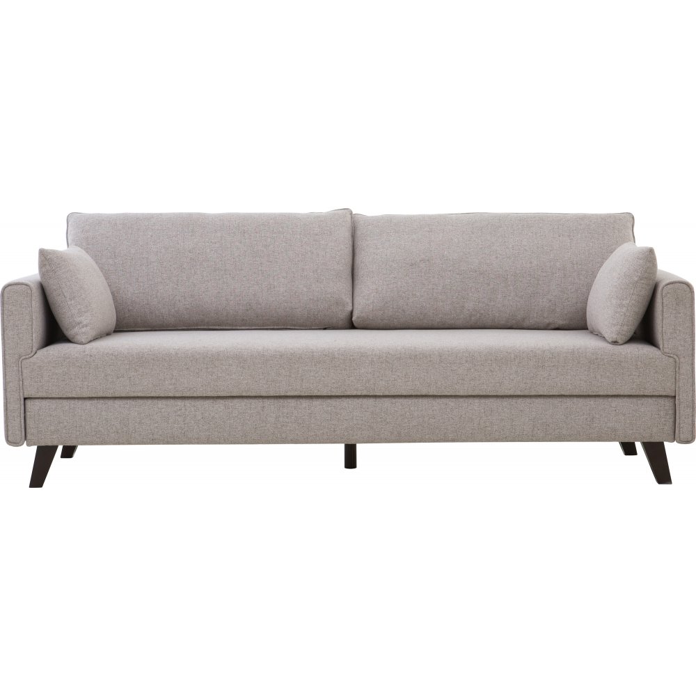 Bäddsoffa 3-sits | Bäddfunktion, beige tyg & modern design | Bella