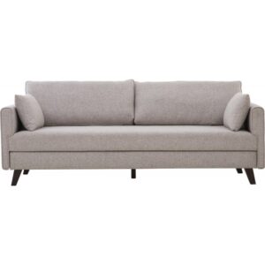 Bäddsoffa 3-sits | Bäddfunktion, beige tyg & modern design | Bella