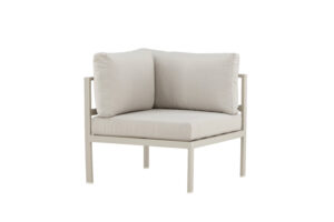 VENTURE DESIGN Copacabana hörnmodul för trädgårdshörnsoffa - beige olefinkuddar och beige aluminium
