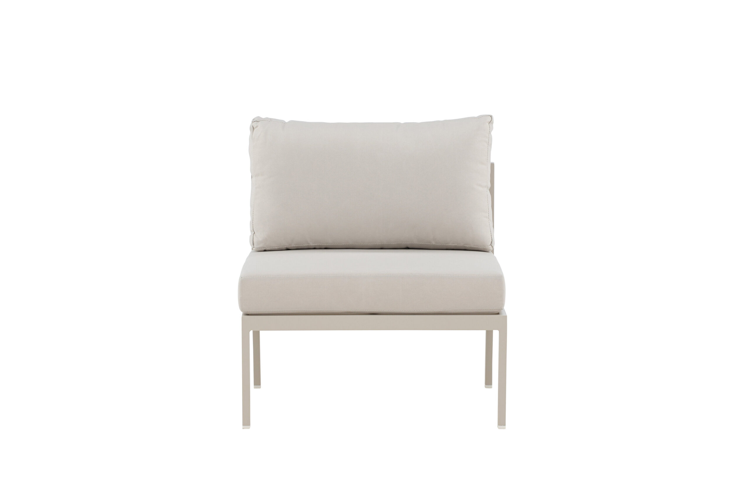VENTURE DESIGN Copacabana mellanmodul för trädgårdshörnsoffa - beige olefinkuddar och beige aluminium