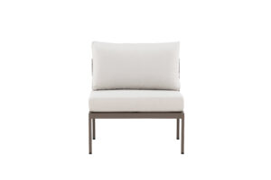 VENTURE DESIGN Copacabana mellanmodul för trädgårdshörnsoffa - beige olefinkuddar och brun aluminium