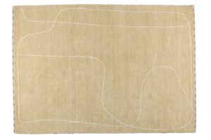 ZUIVER Doodle matta, rektangulär - beige polyester (200x300)