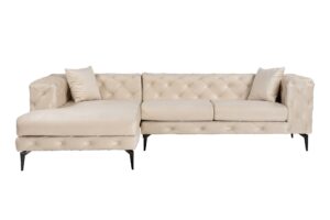 NORDVÄRK Como Eco Left - Beige, svart hörnsoffa